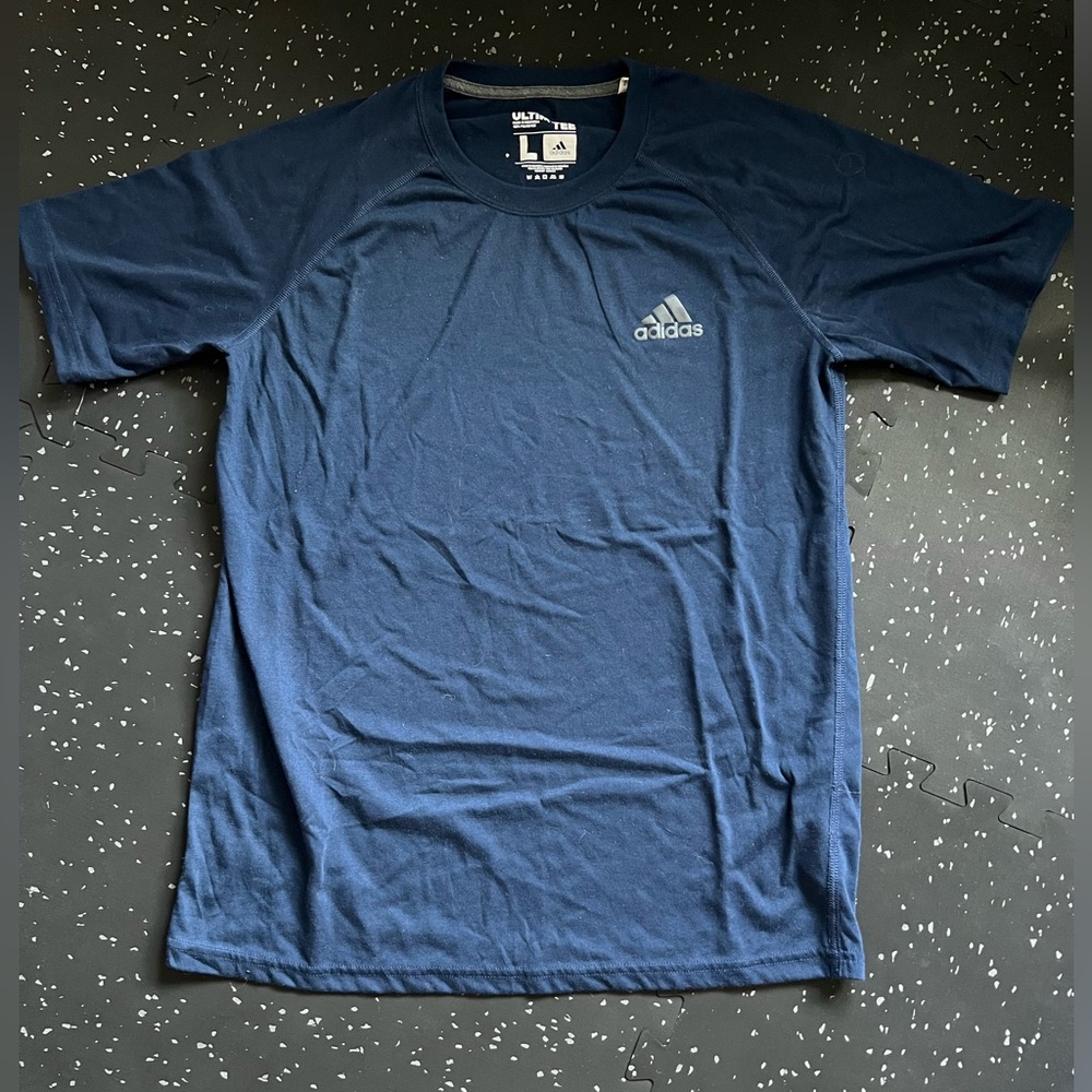 Adidas navy blue short sleeve t-shirt